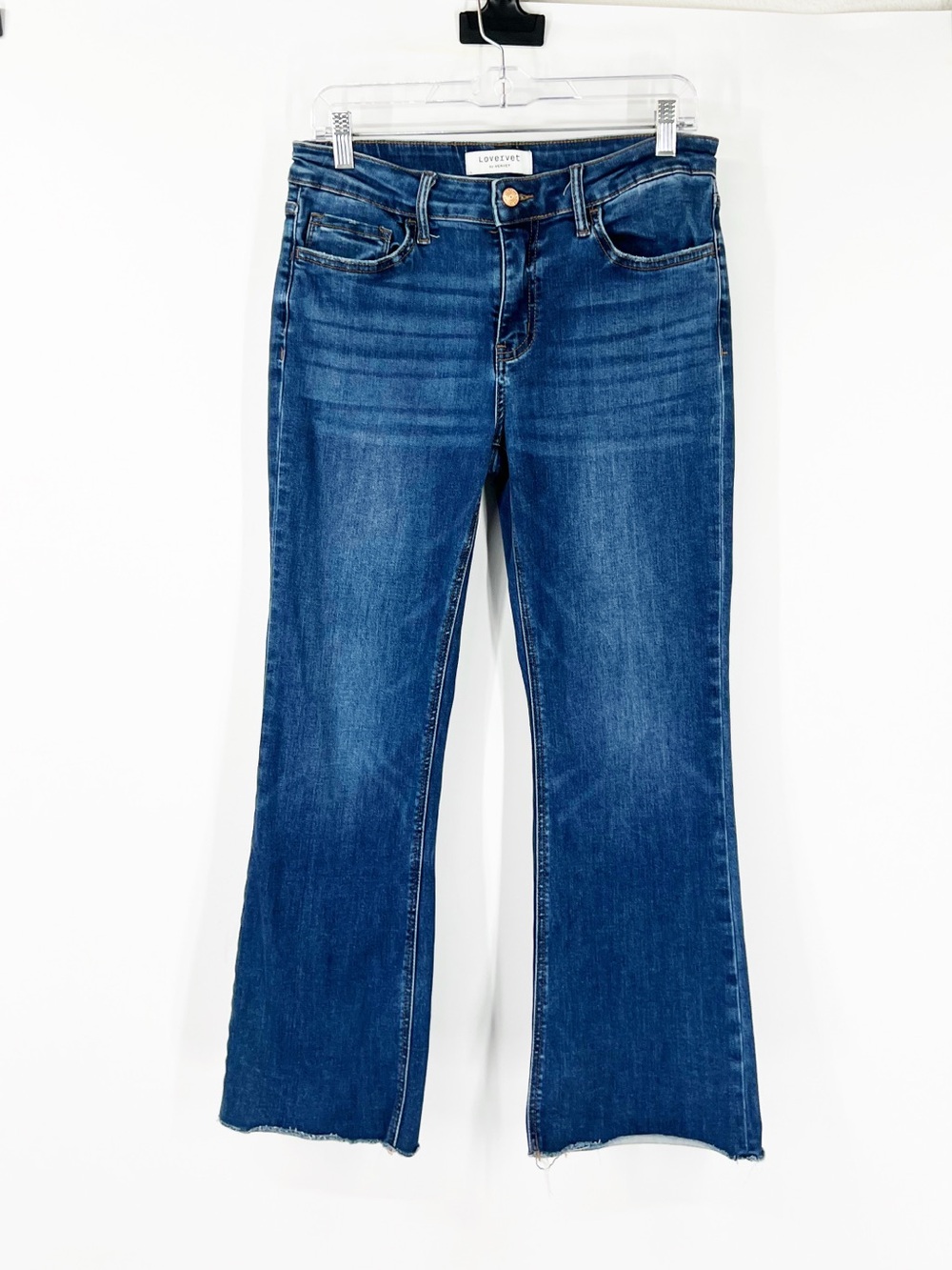 Lovervet by Vervet Privilege Mid-Rise Raw Hem Kick Flare Jeans